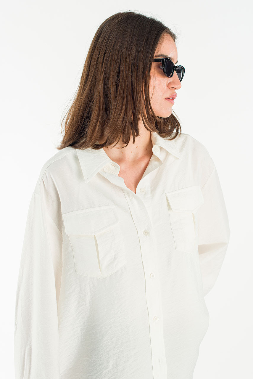 Lenn Twin Picket Blouse, Ivory