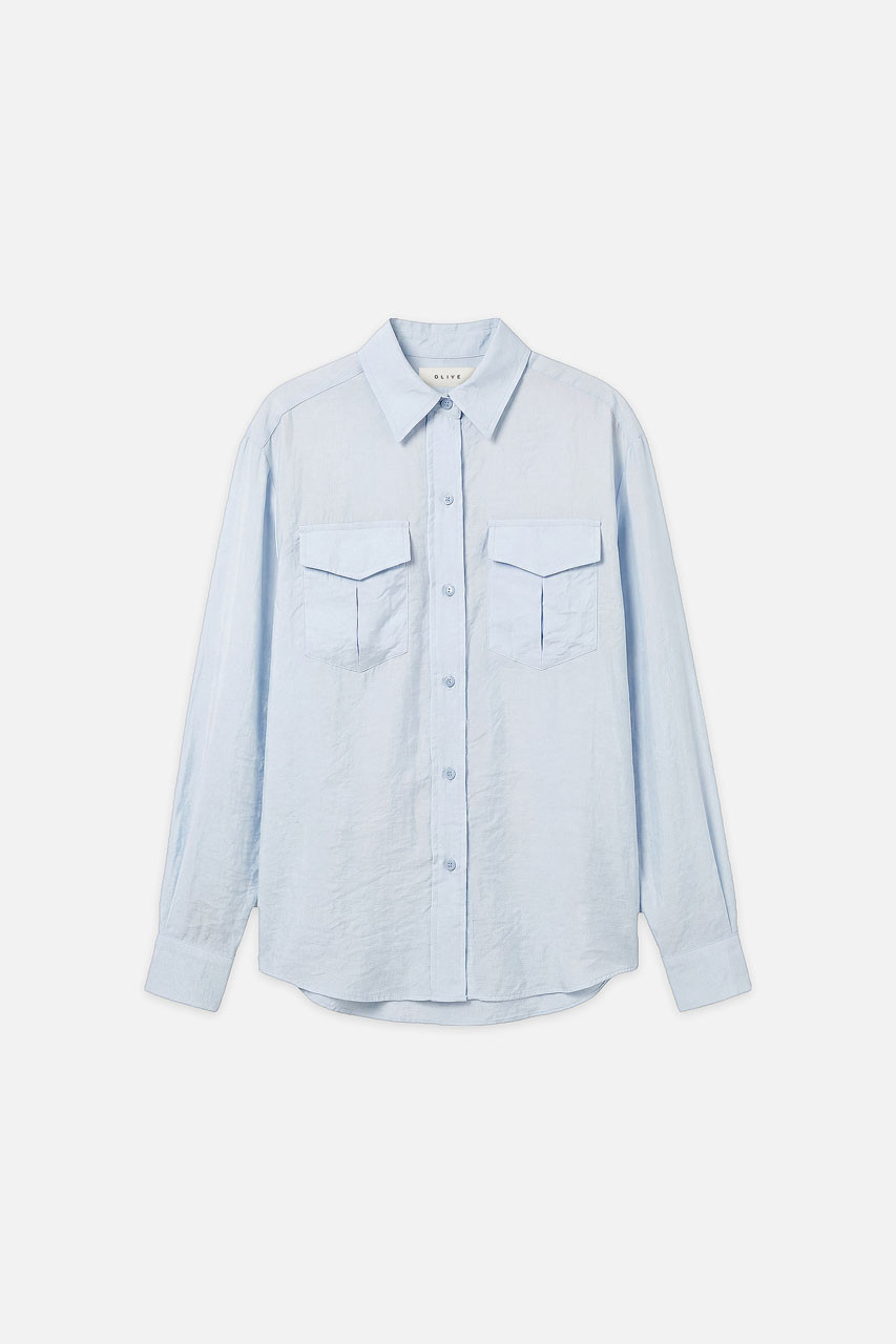 Lenn Twin Picket Blouse, Blue