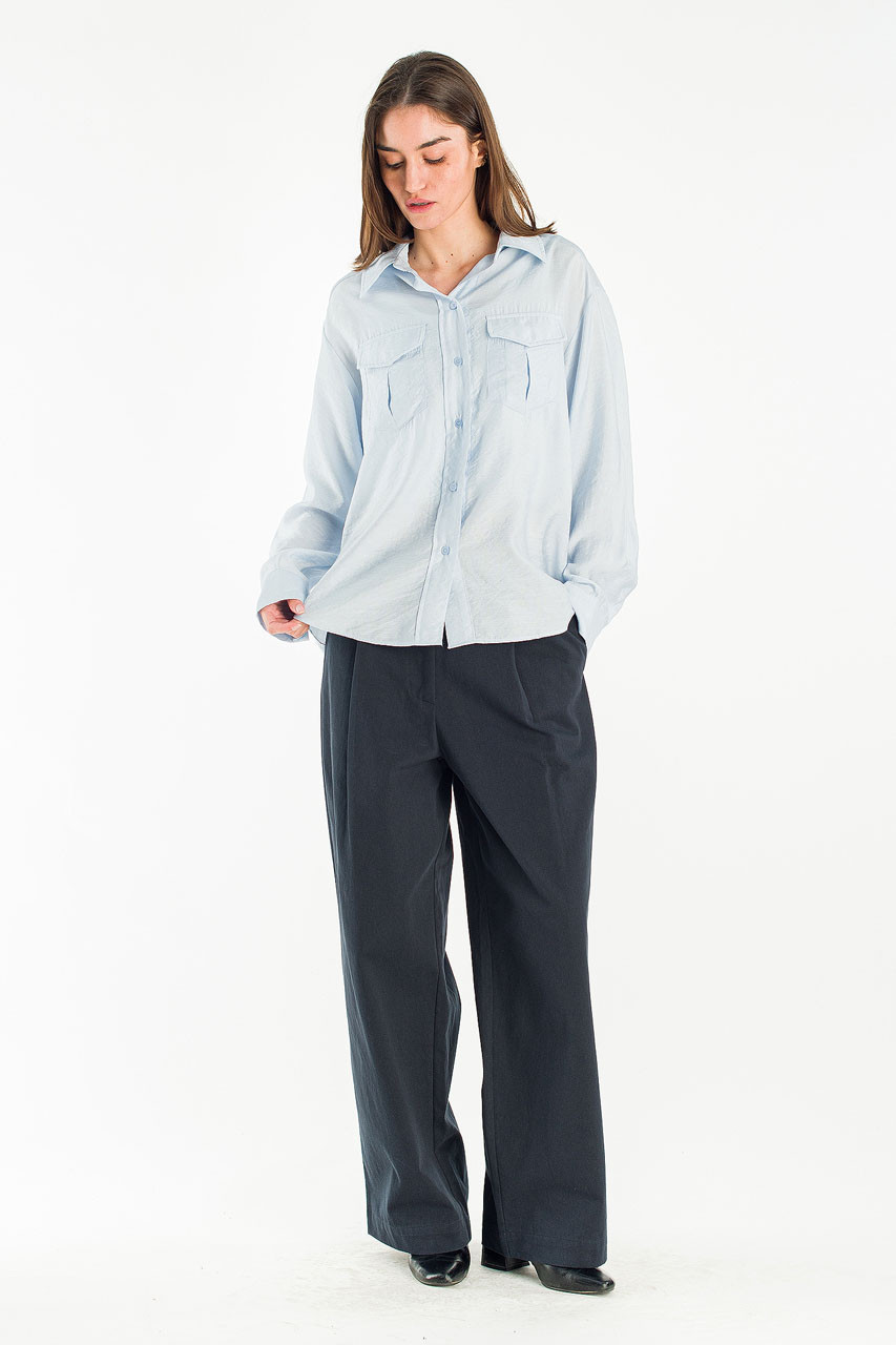 Lenn Twin Picket Blouse, Blue