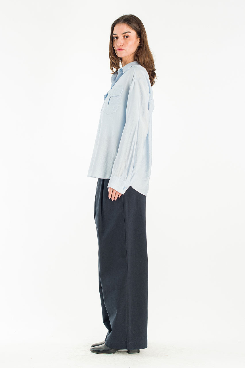 Lenn Twin Picket Blouse, Blue