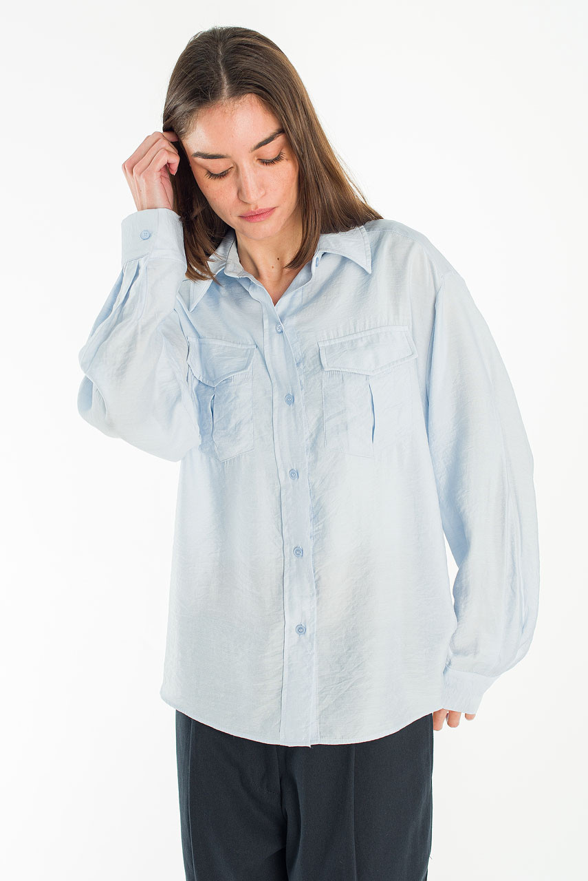 Lenn Twin Picket Blouse, Blue