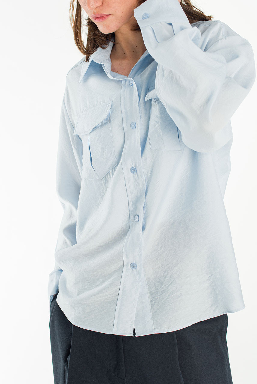 Lenn Twin Picket Blouse, Blue