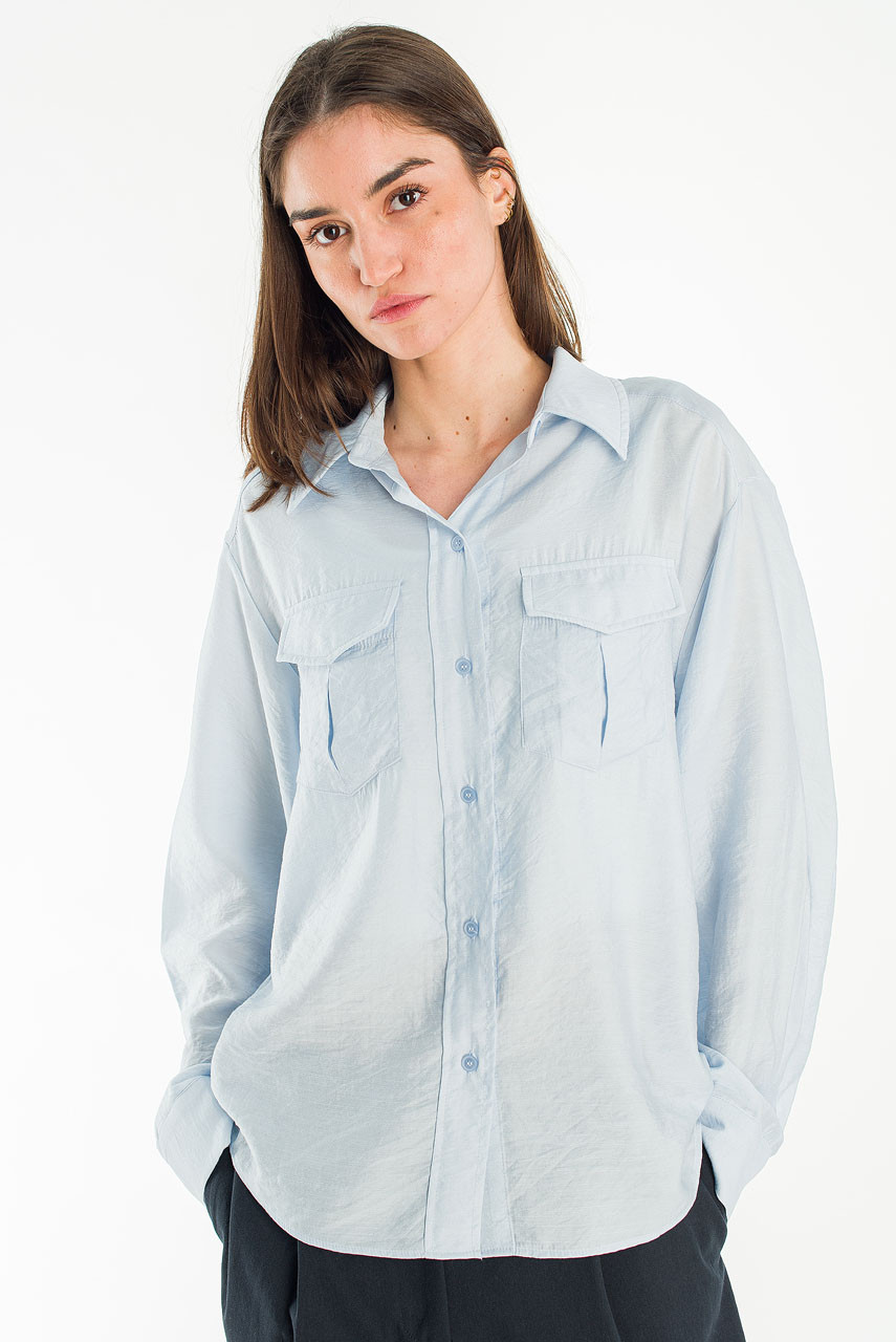 Lenn Twin Picket Blouse, Blue