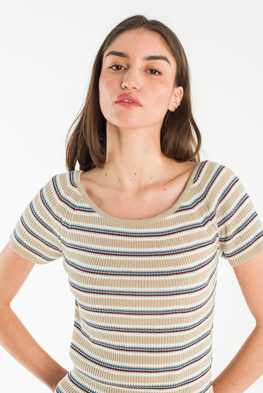 Willow Off Shoulder Tee, Beige