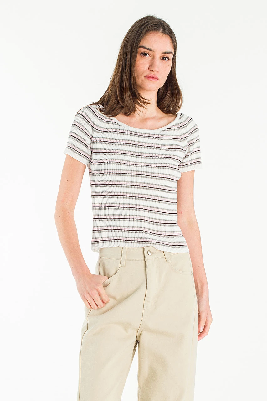 Willow Off Shoulder Tee, Ivory