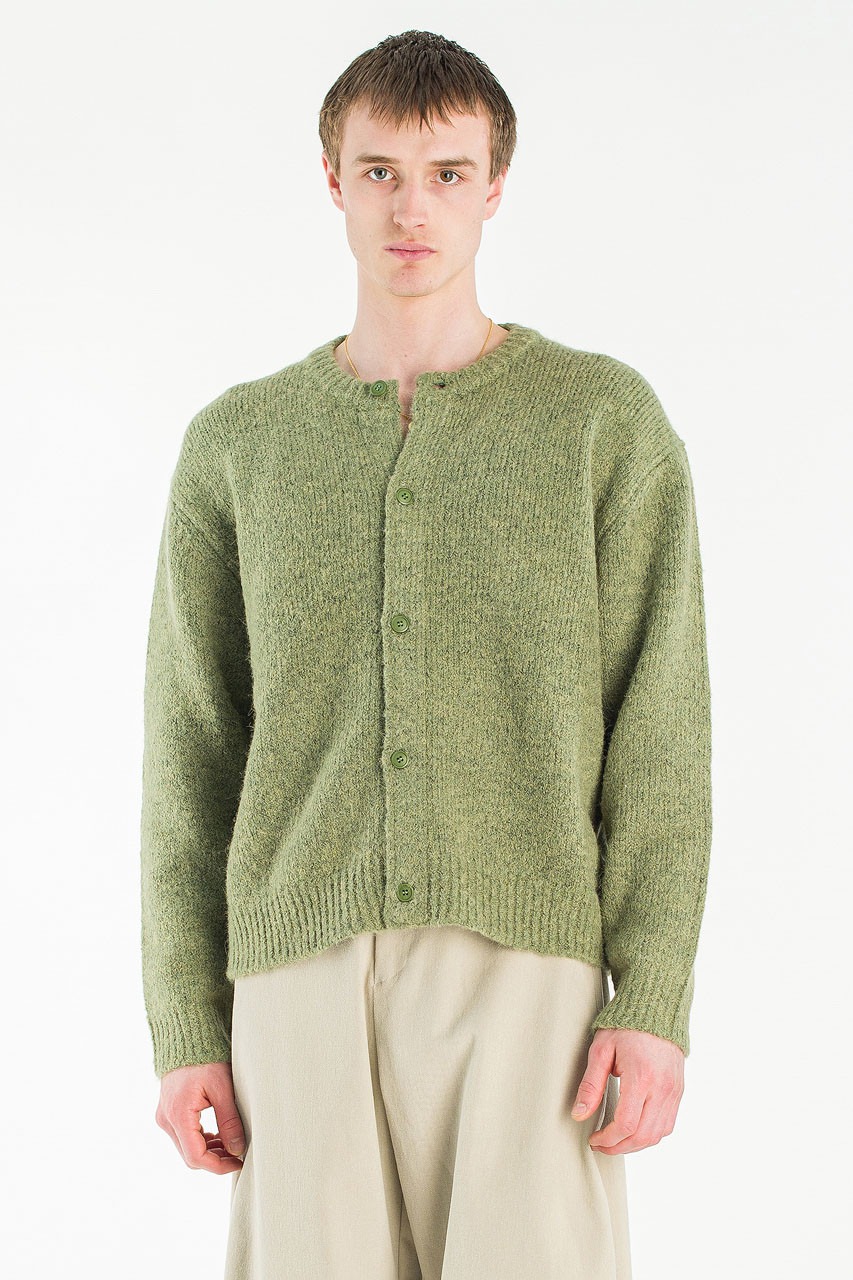 Menswear | Alpaca Knit Cardigan, Green