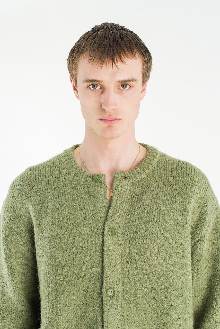 Menswear | Alpaca Knit Cardigan, Green