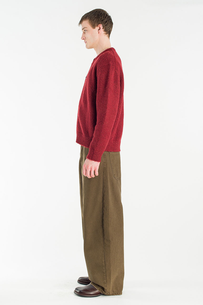 Menswear | Alpaca Knit Cardigan, Red