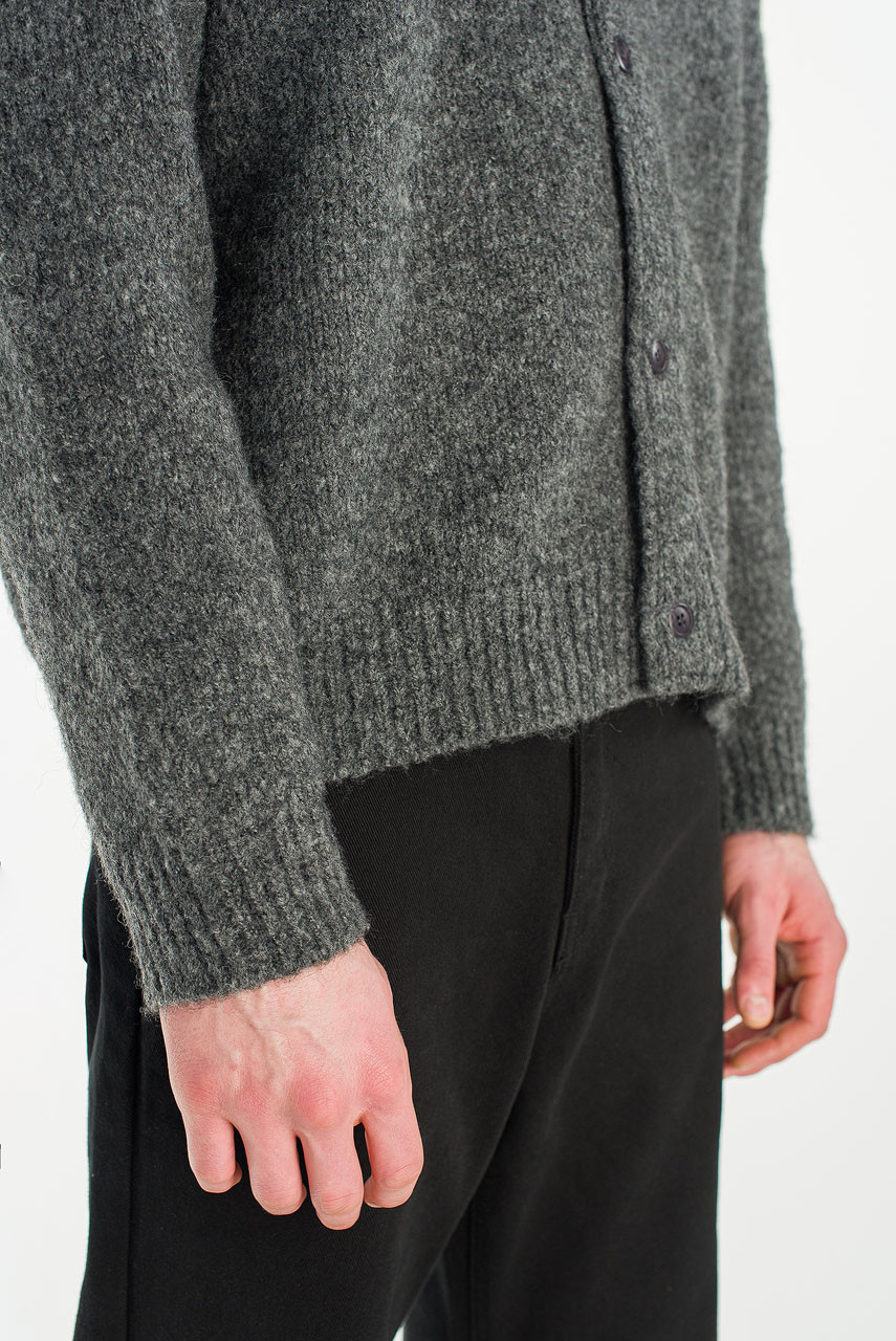 Menswear | Alpaca Knit Cardigan, Grey