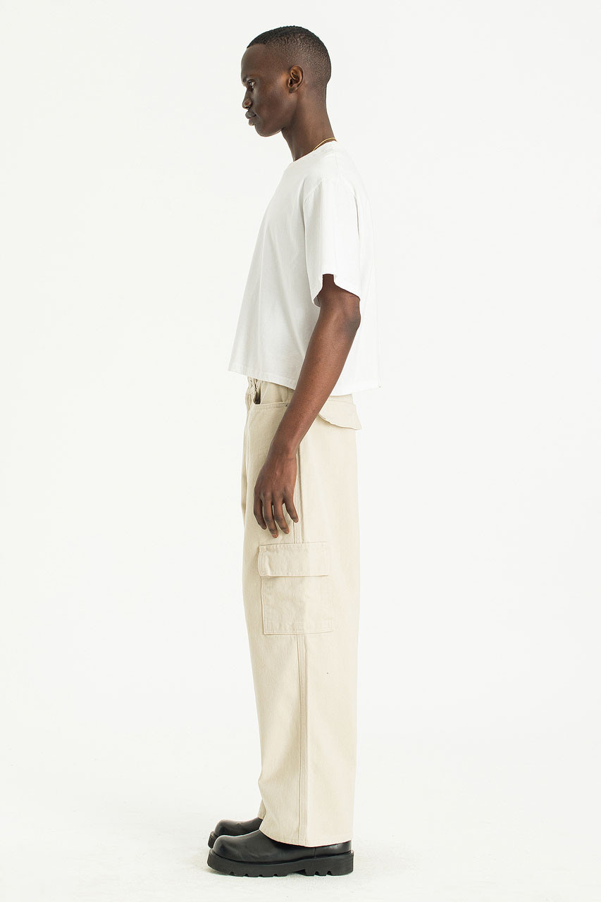 Menswear | Brushed Twill Cargo Pants, Beige