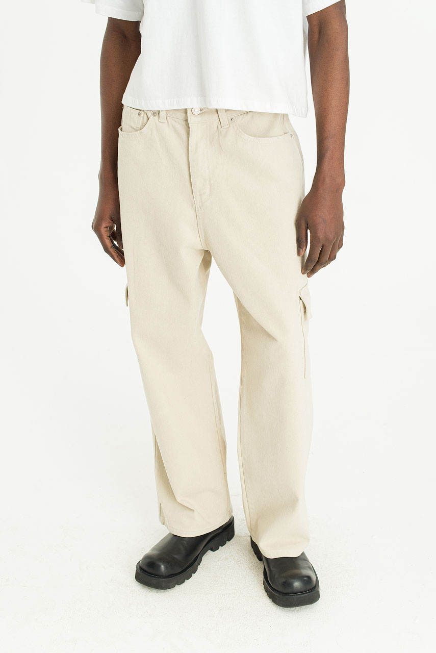 Menswear | Brushed Twill Cargo Pants, Beige