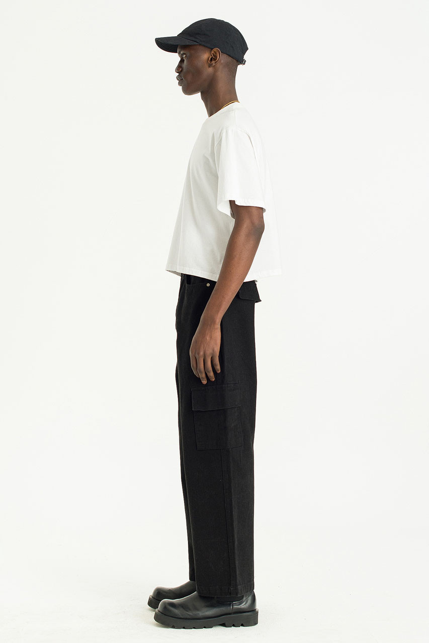 Menswear | Brushed Twill Cargo Pants, Black