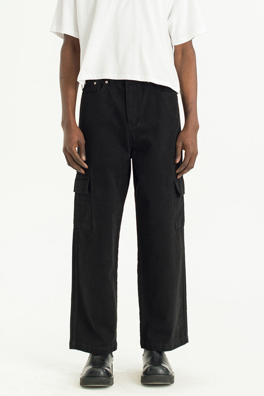 Menswear | Brushed Twill Cargo Pants, Black
