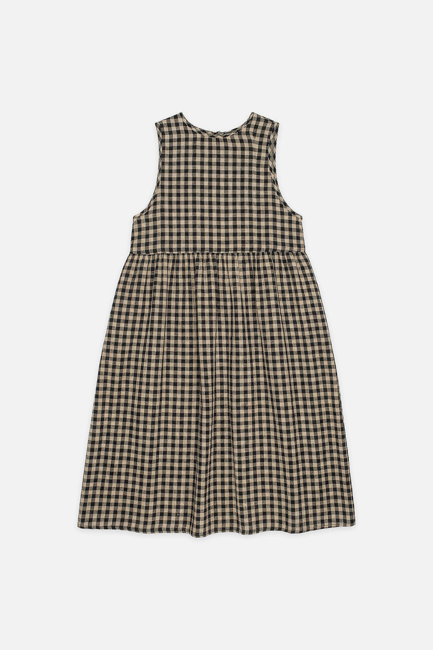 Tasha Check Relax Pinafore Dress, Black