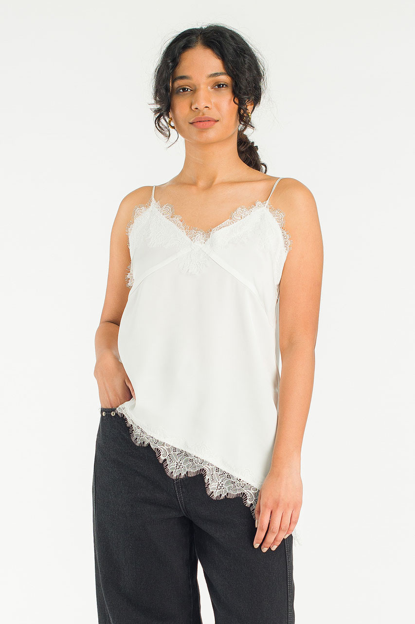 Lily Satin Top, Ivory