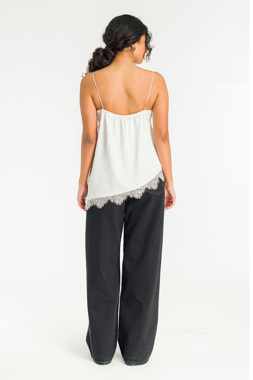 Lily Satin Top, Ivory