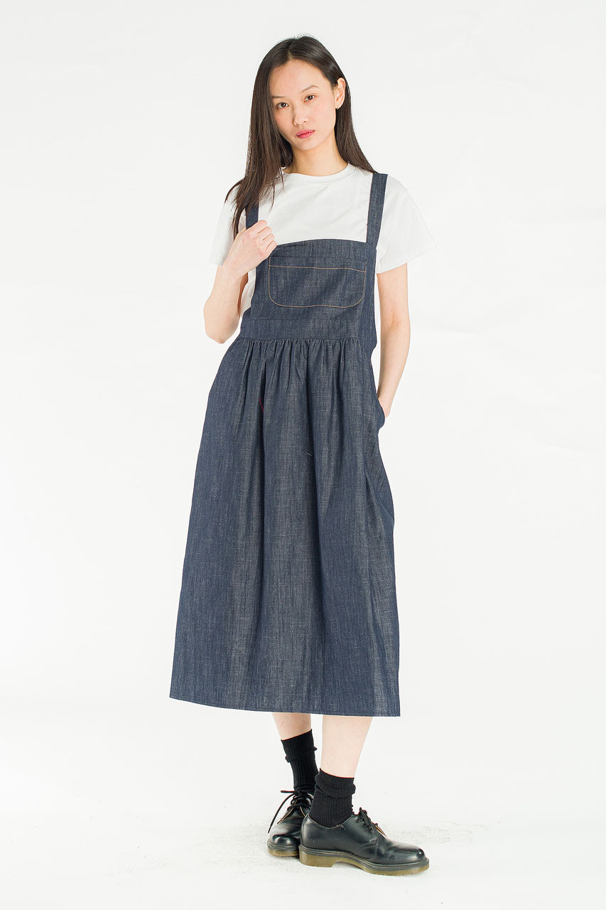 Salt Denim Dungaree, Dark Blue