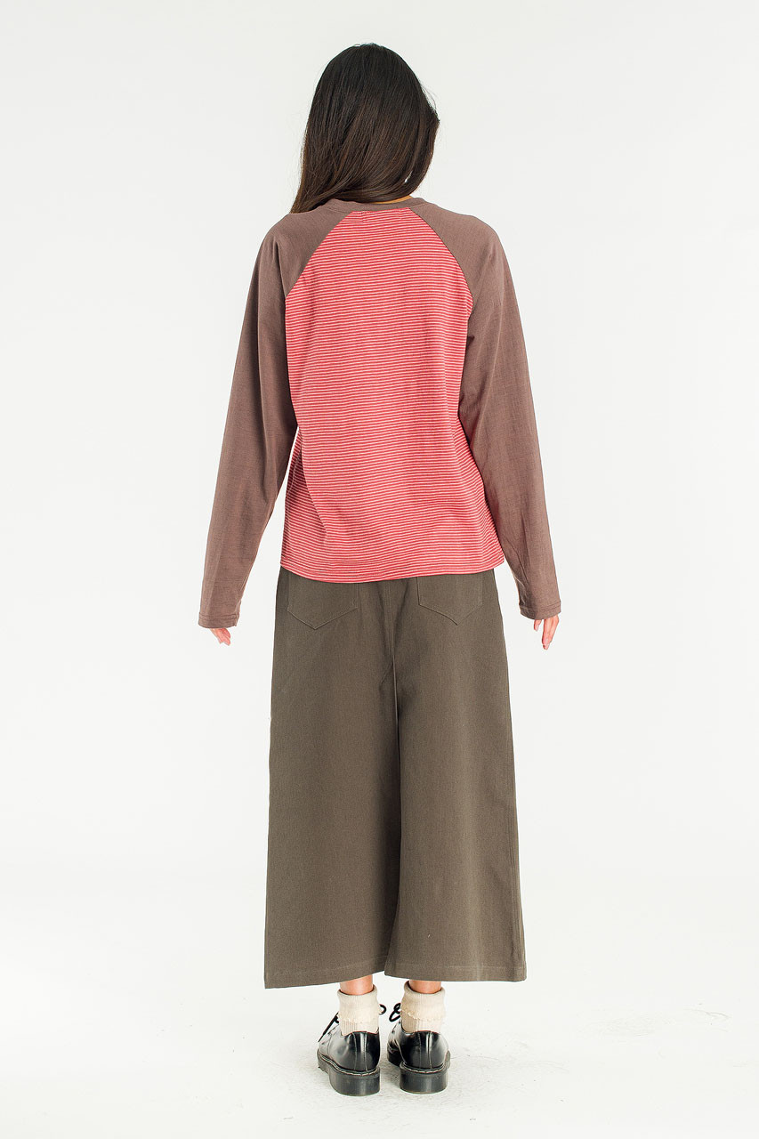 Combi Colour Raglan Tee, Brown