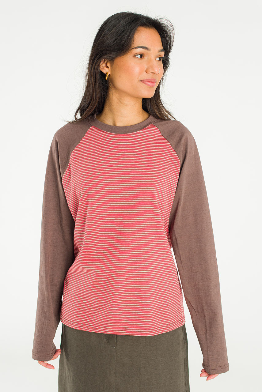 Combi Colour Raglan Tee, Brown