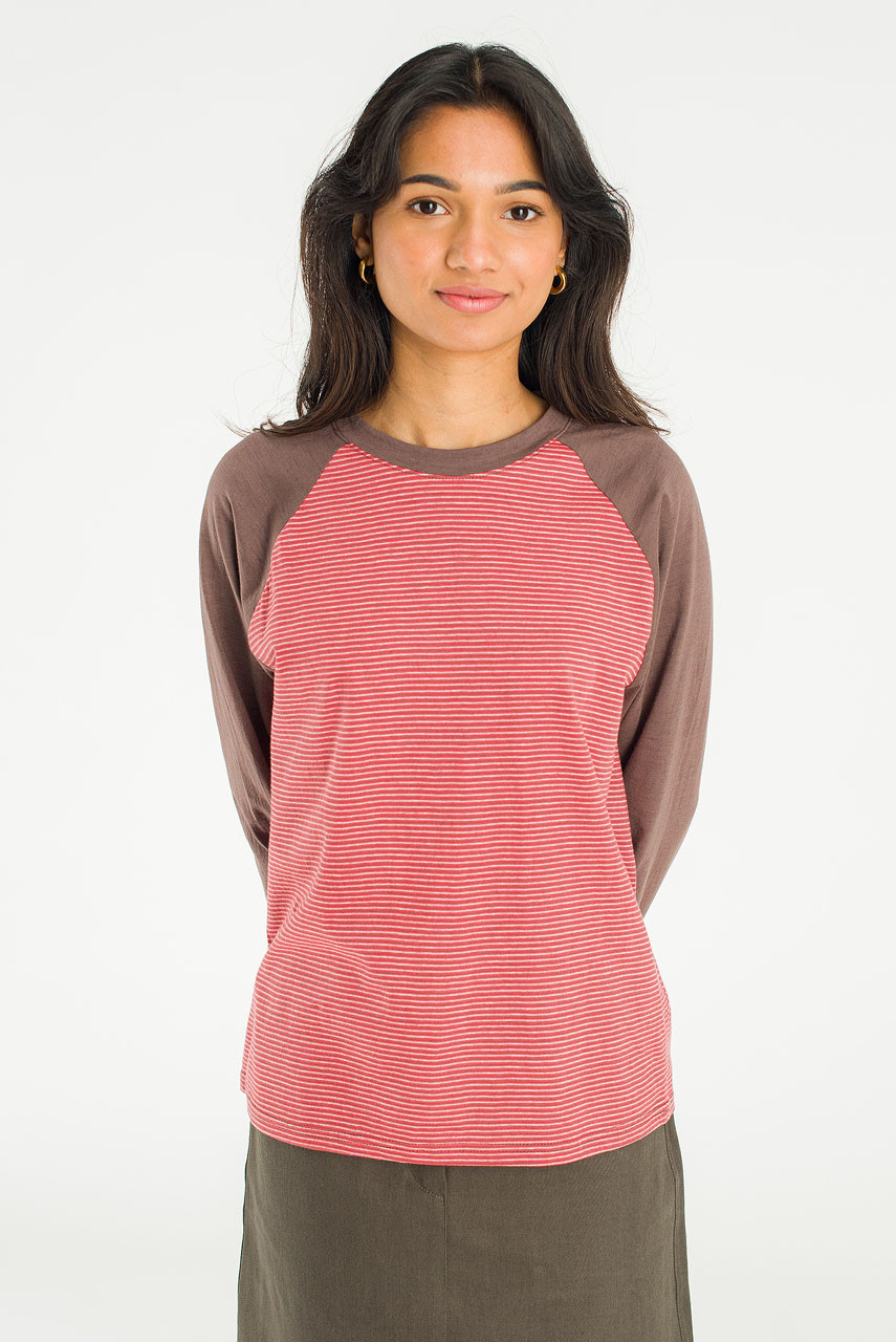 Combi Colour Raglan Tee, Brown