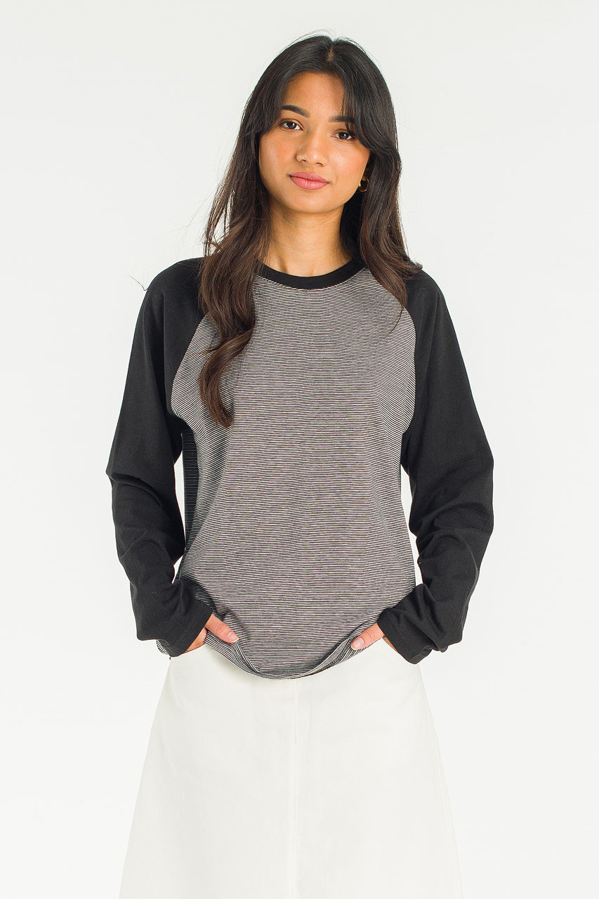 Combi Colour Raglan Tee, Black