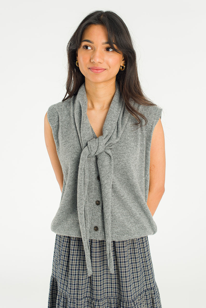 Shawl Set Vest, Grey