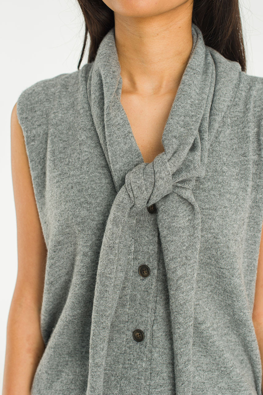 Shawl Set Vest, Grey