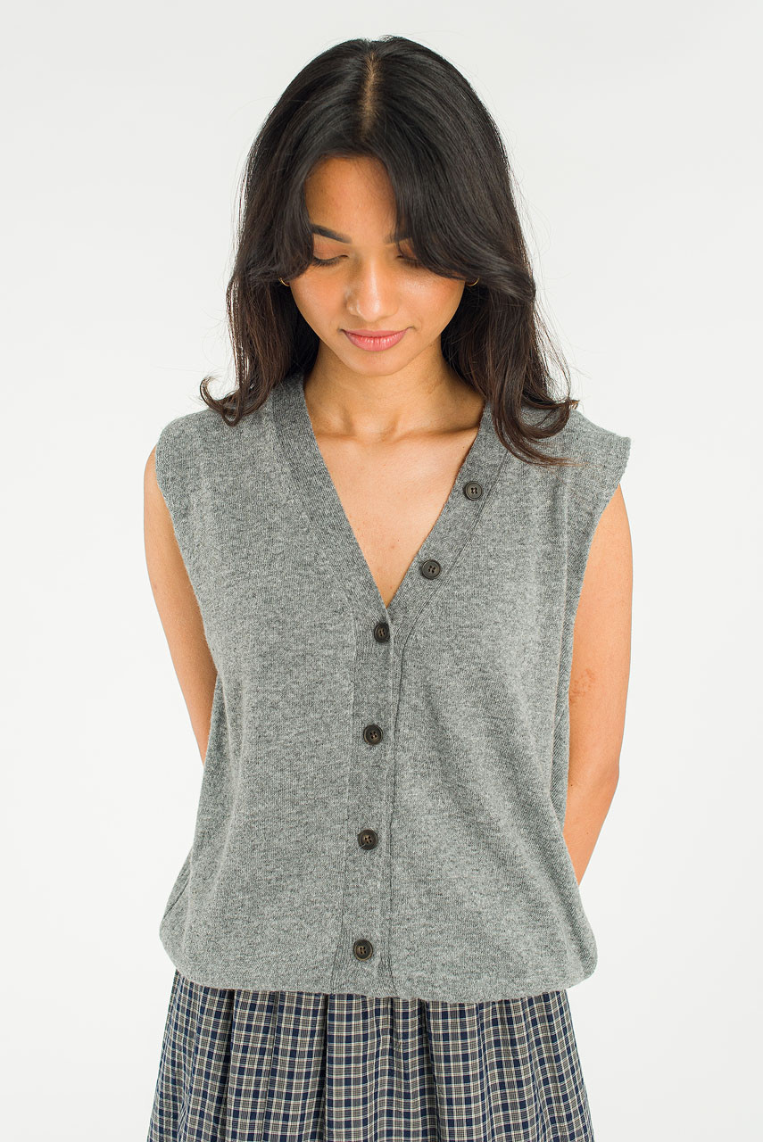 Shawl Set Vest, Grey