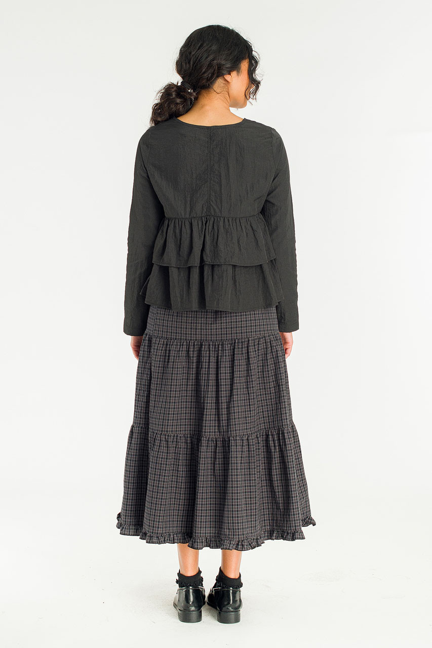 Faye Ribbon Open Blouse, Black