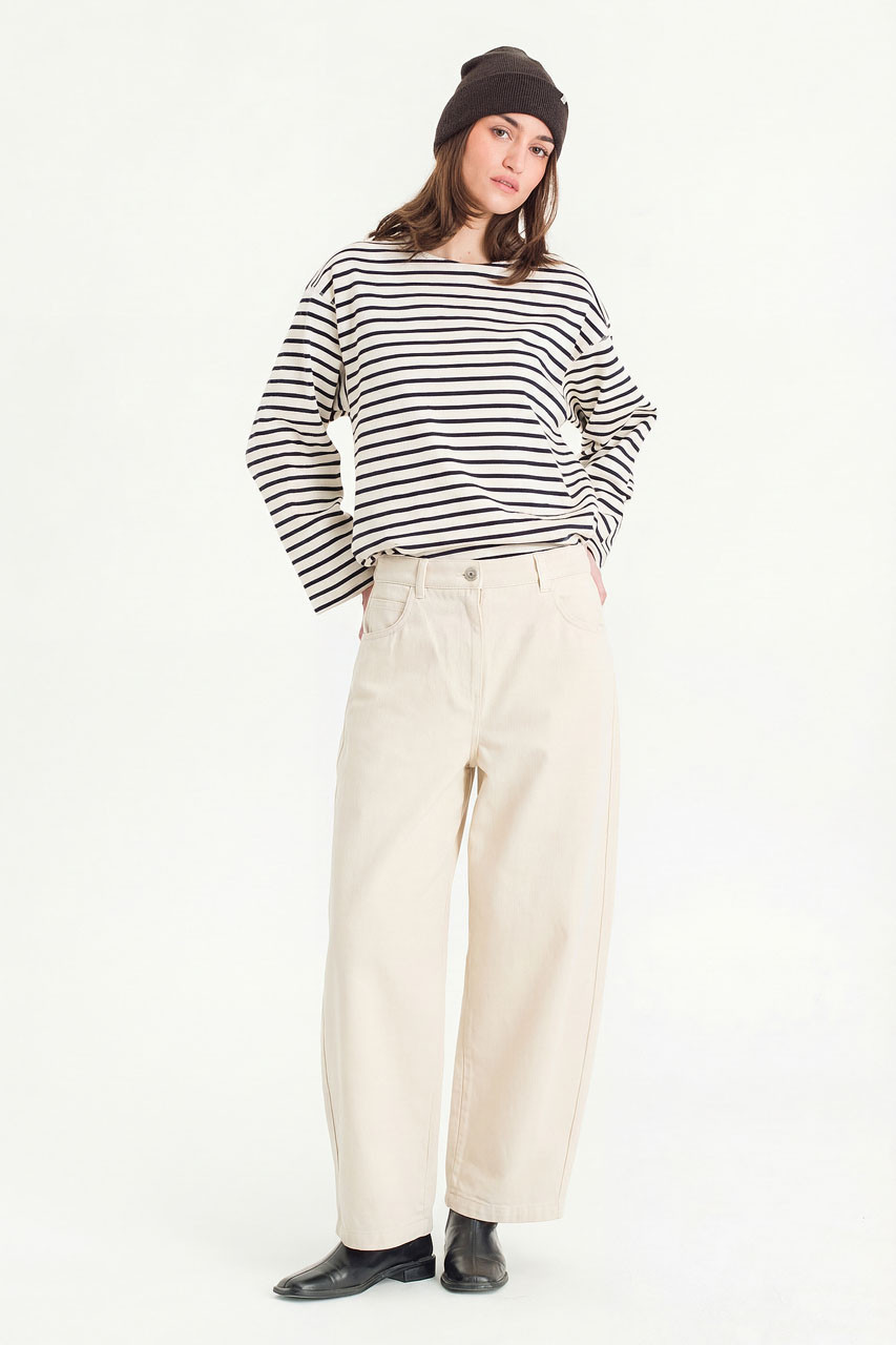 Tom Washed Cotton Pants, Cream