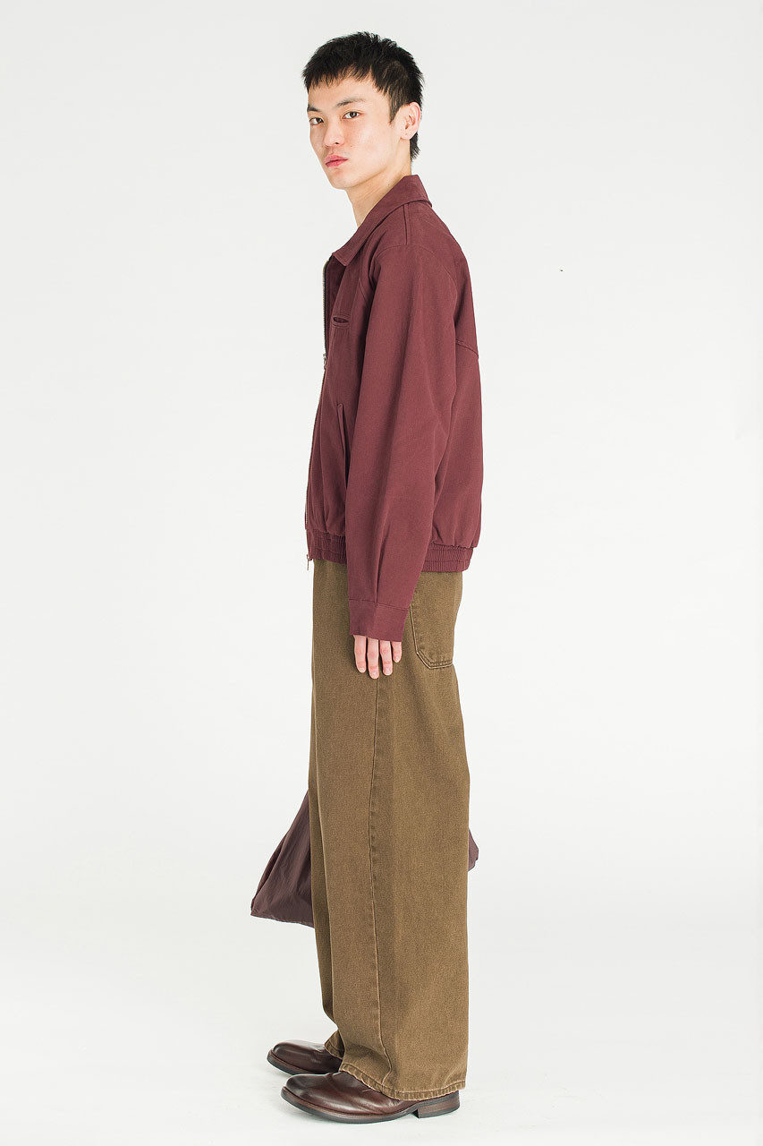 Menswear | Mini Bomber Jacket, Burgundy