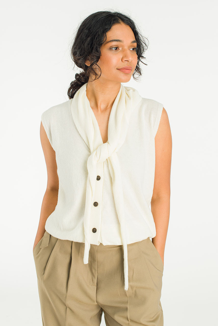 Shawl Set Vest, Ivory