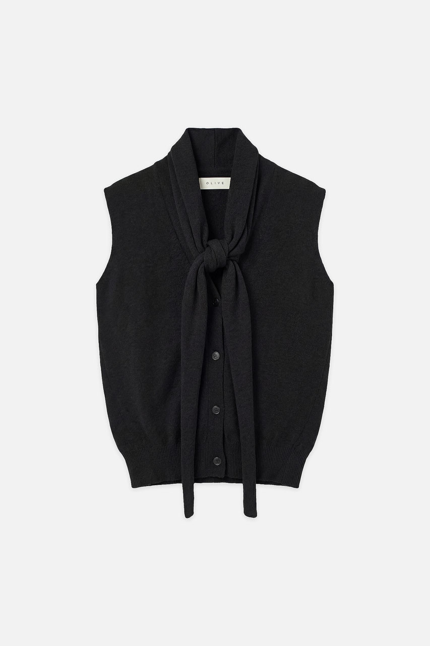 Shawl Set Vest, Black
