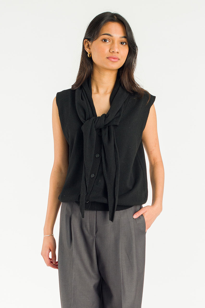 Shawl Set Vest, Black