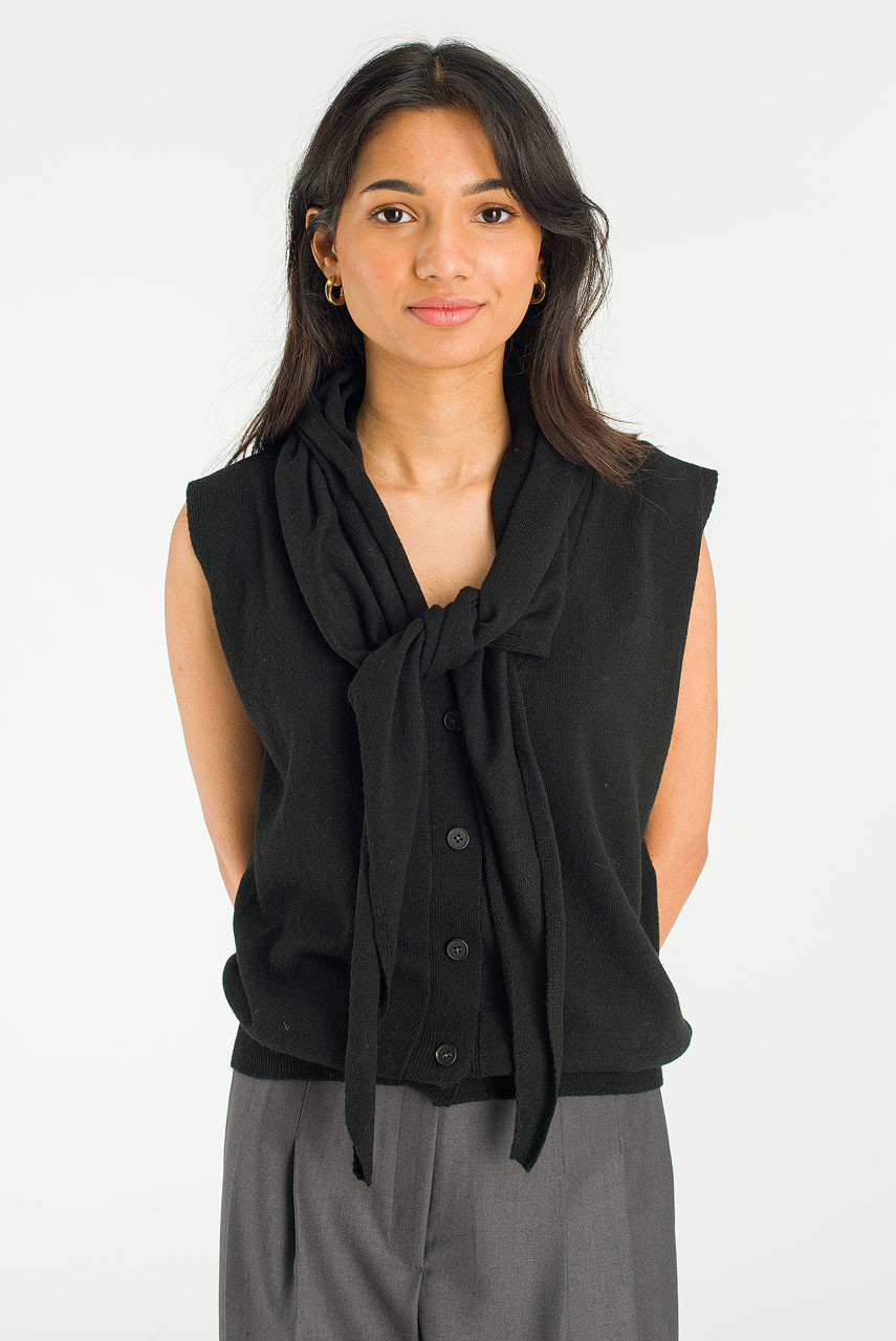 Shawl Set Vest, Black