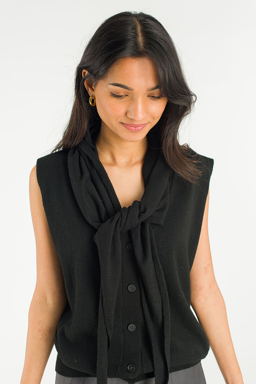 Shawl Set Vest, Black