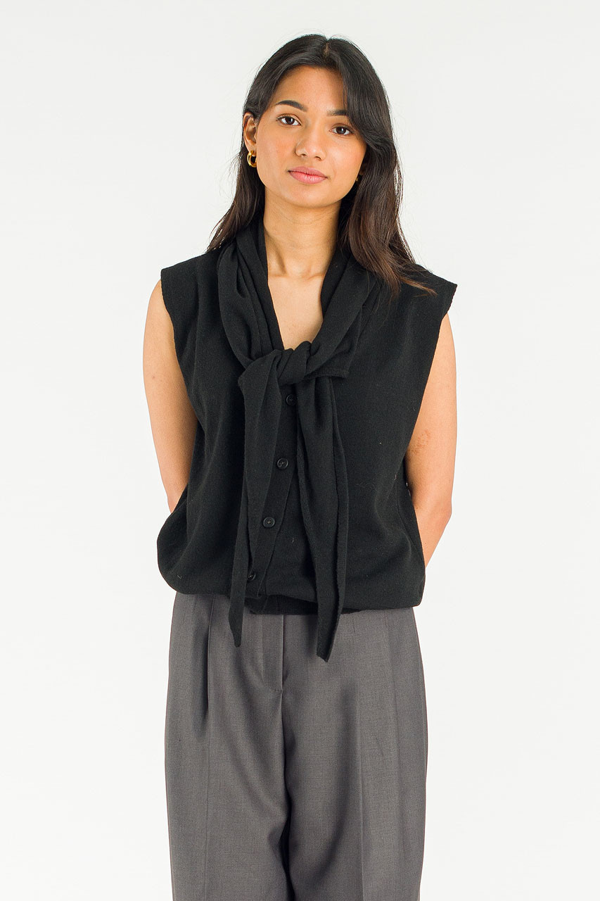 Shawl Set Vest, Black