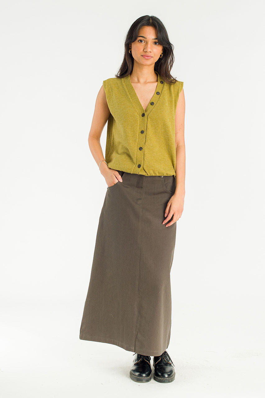 Shawl Set Vest, Olive