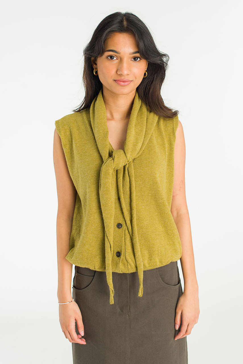 Shawl Set Vest, Olive