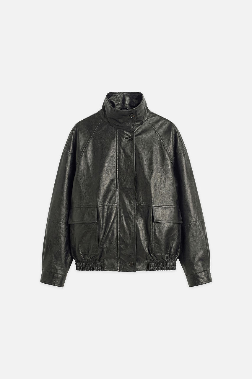 Eileen Faux Leather Jacket, Black