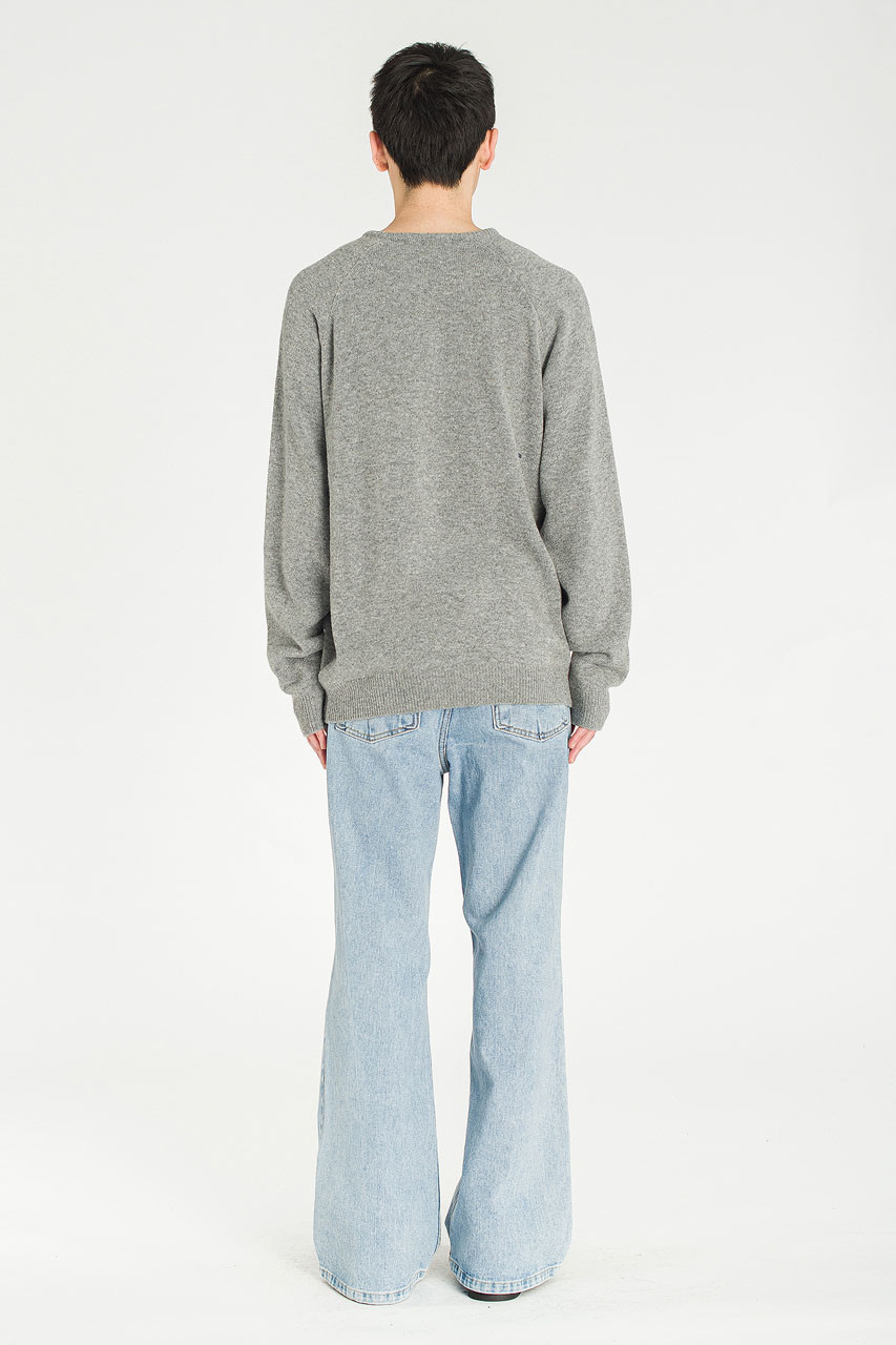 Menswear | Fine V Knit, Melange Grey