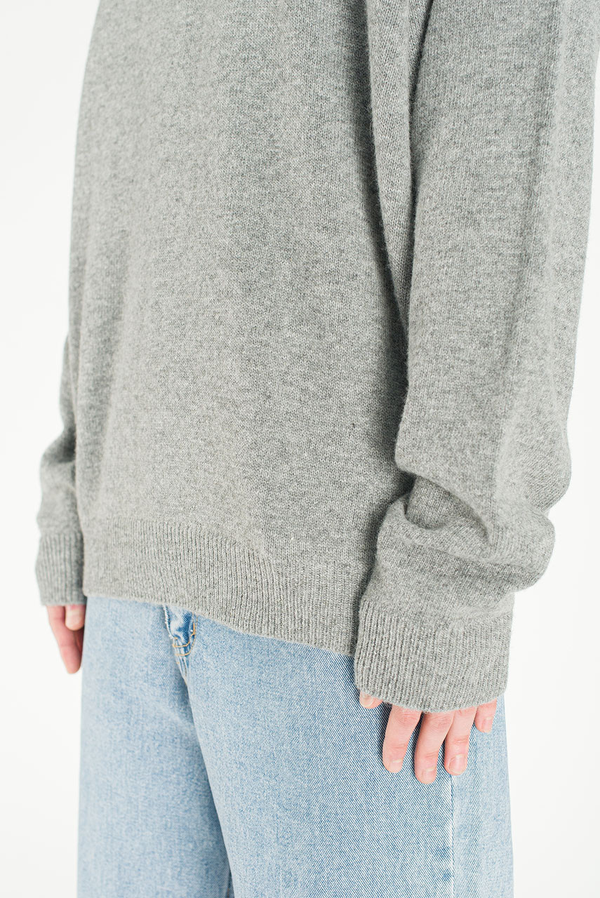 Menswear | Fine V Knit, Melange Grey