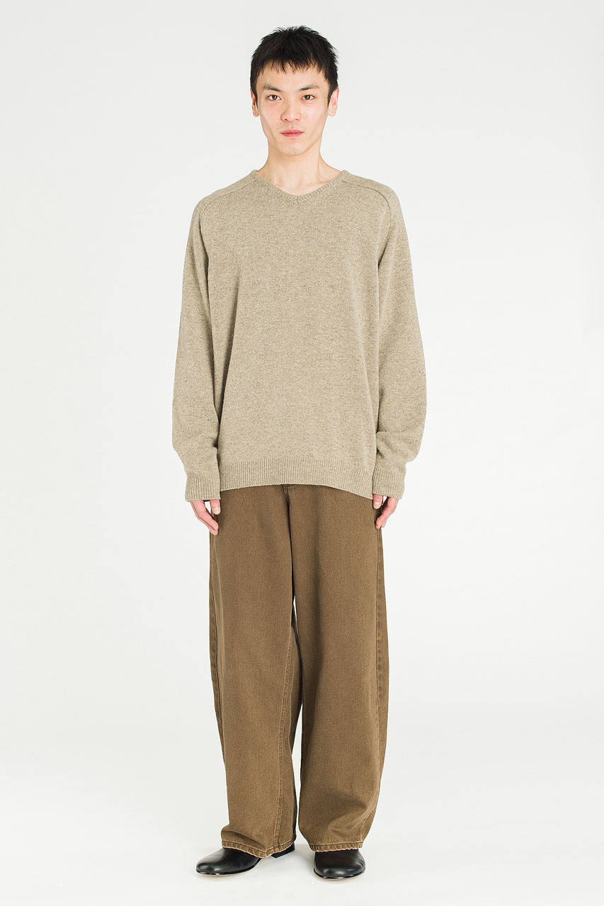 Menswear | Fine V Knit, Beige