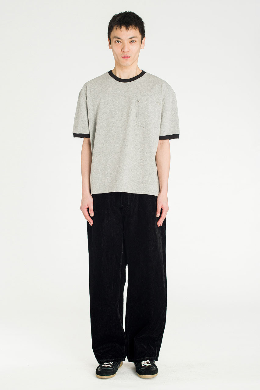 Menswear | Cropped Ringer Tee, Grey