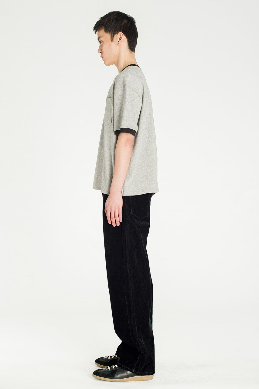 Menswear | Cropped Ringer Tee, Grey