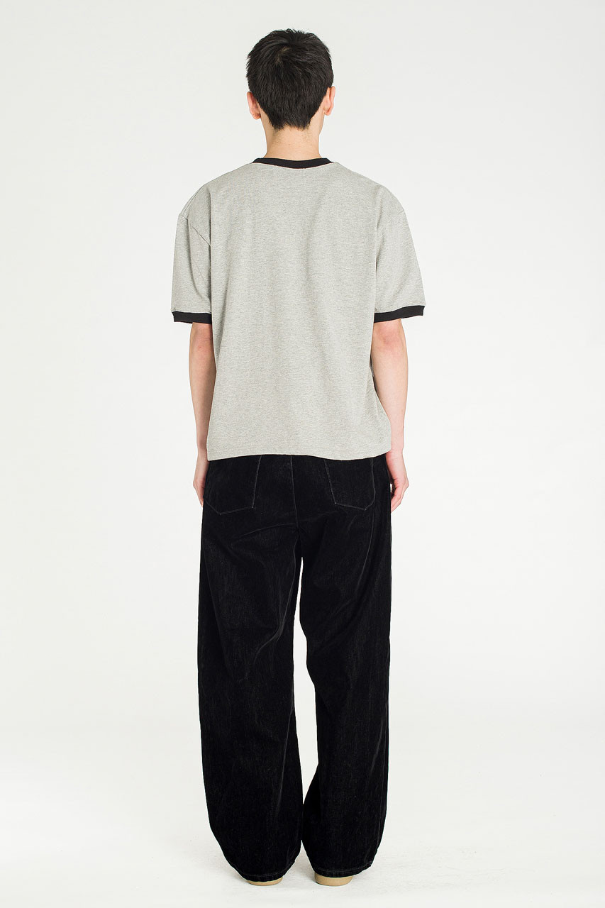 Menswear | Cropped Ringer Tee, Grey