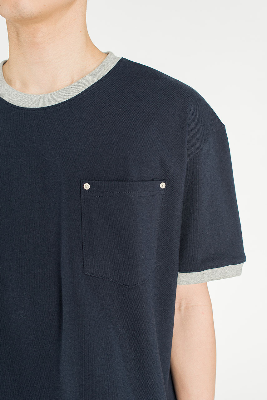 Menswear | Cropped Ringer Tee, Navy