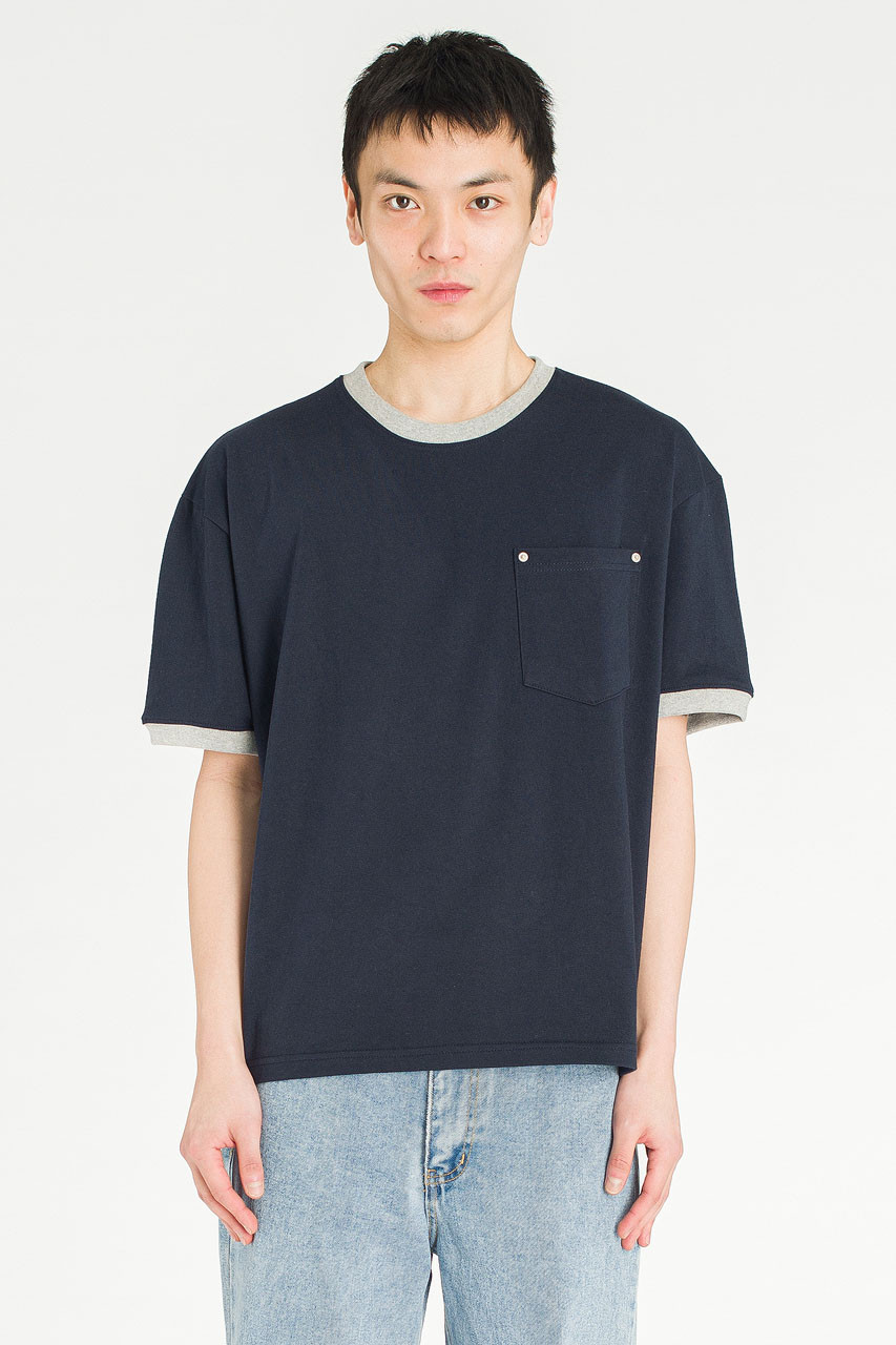 Menswear | Cropped Ringer Tee, Navy