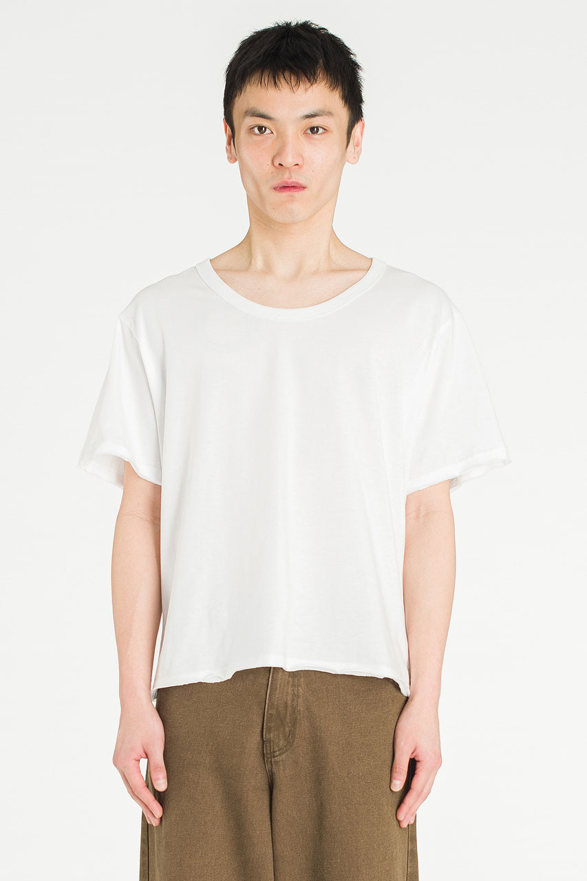 Menswear | U-Neck Crop Tee, White