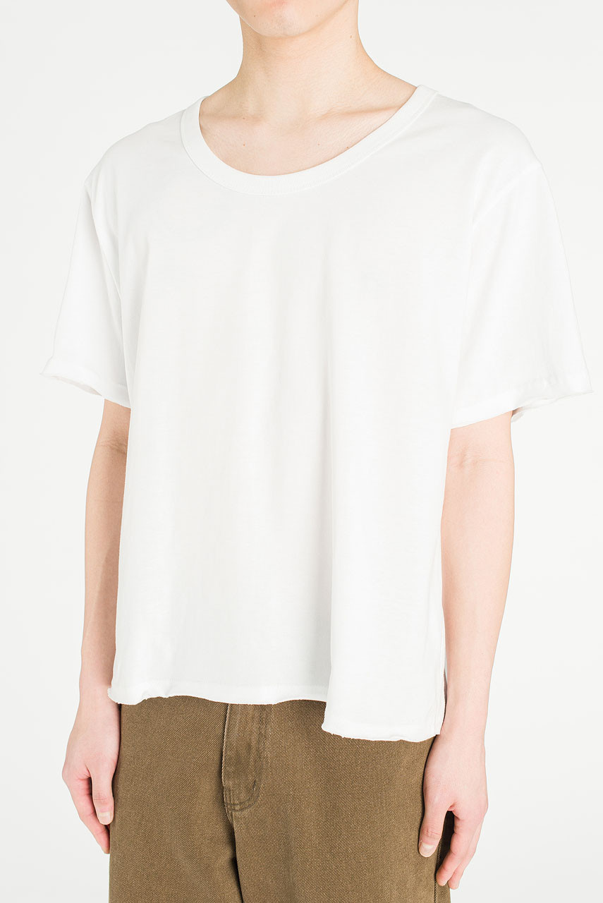 Menswear | U-Neck Crop Tee, White